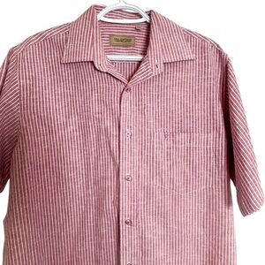 Valentino Pink and White Striped Button Down Shirt Size Medium